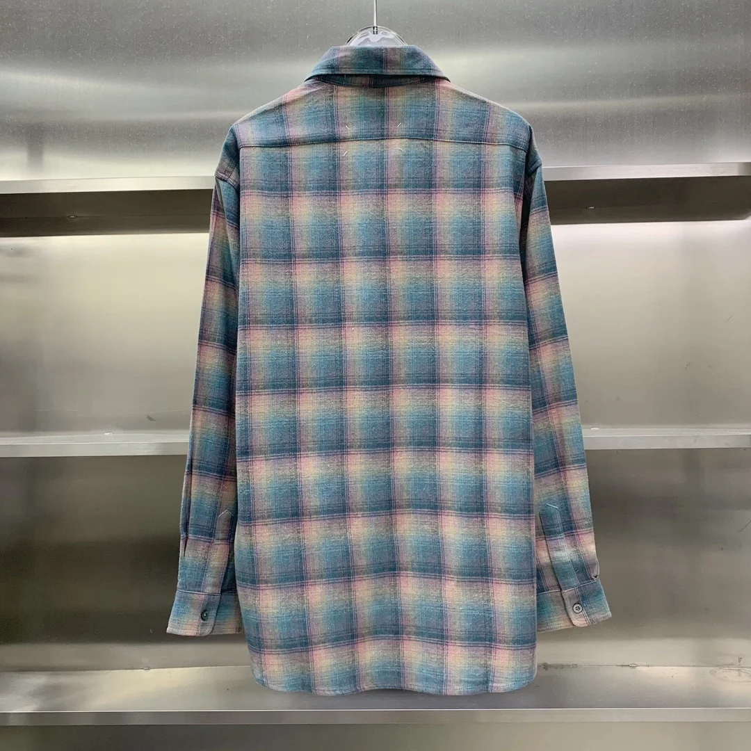 메종 마르지엘라 체크 울 셔츠