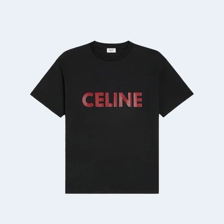 셀린느 로고 코튼 반팔 티셔츠