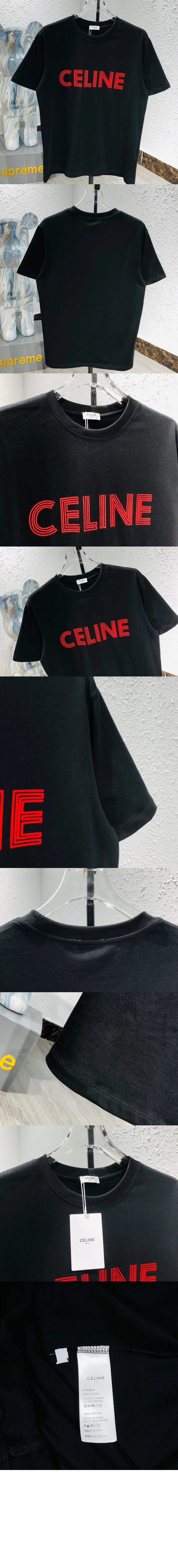 셀린느 로고 코튼 반팔 티셔츠