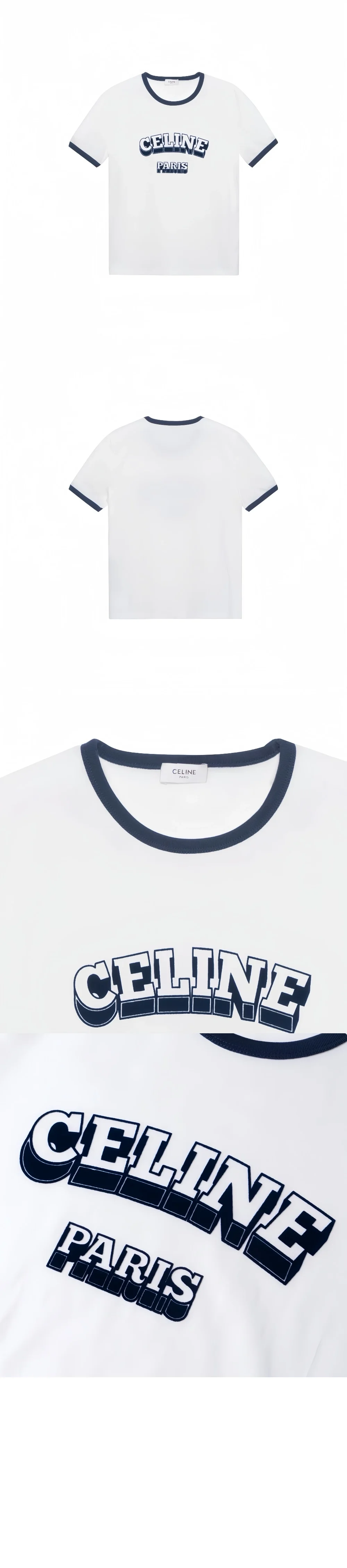 셀린느 로고 반팔 티셔츠 화이트