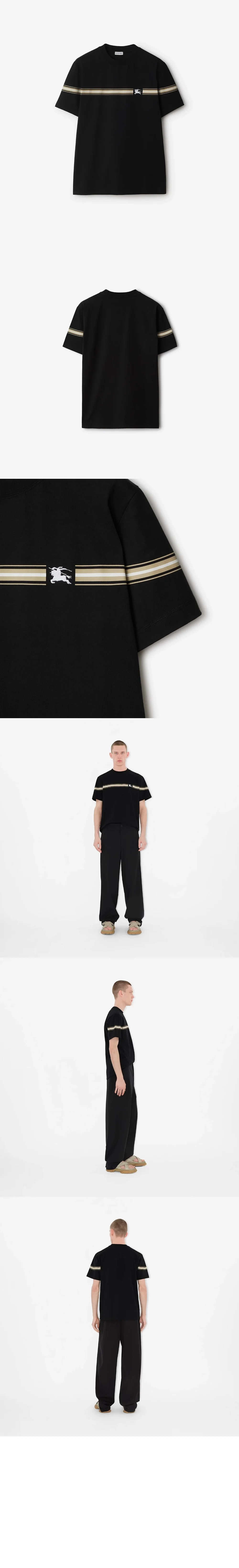 버버리 스트라이프 코튼 티셔츠