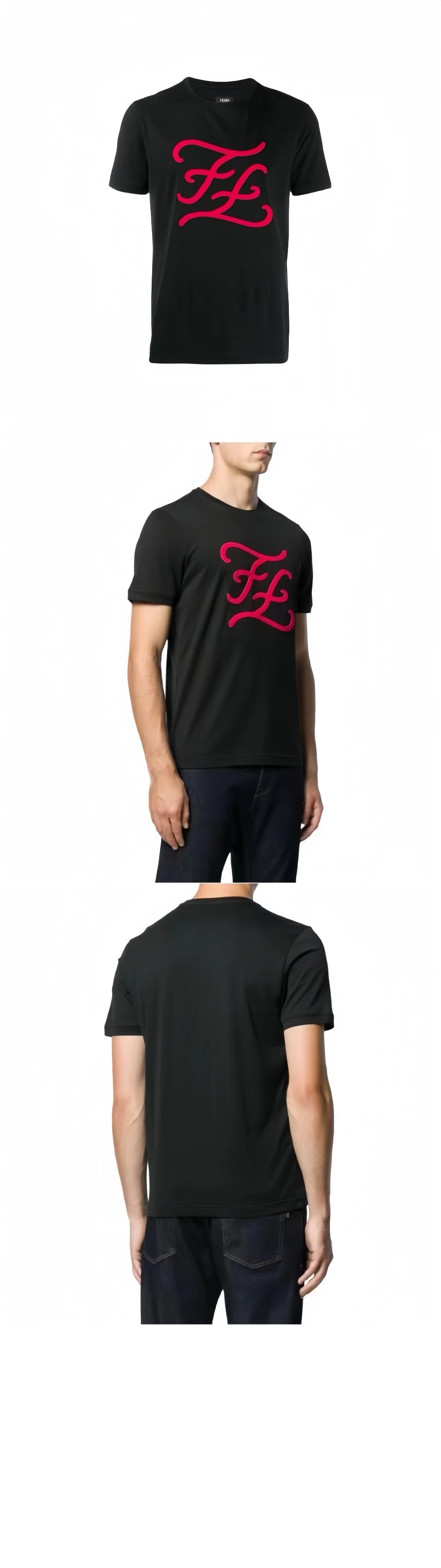 펜디 로고 프린트 반팔 티셔츠