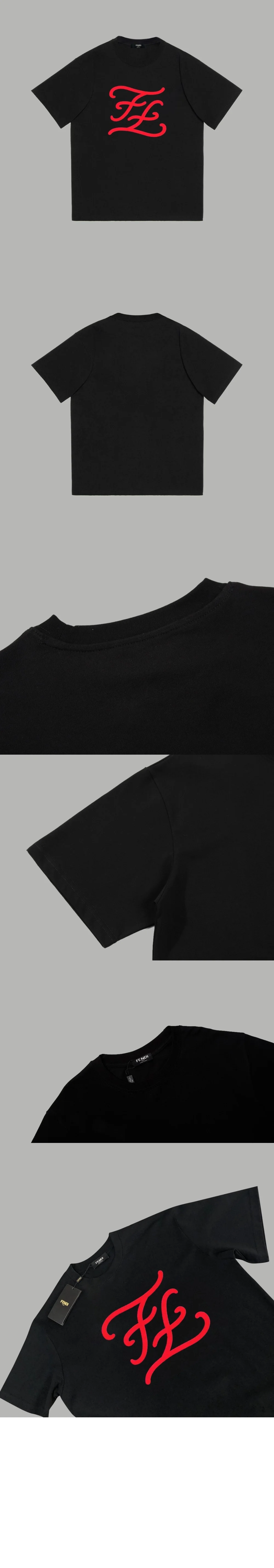 펜디 로고 프린트 반팔 티셔츠