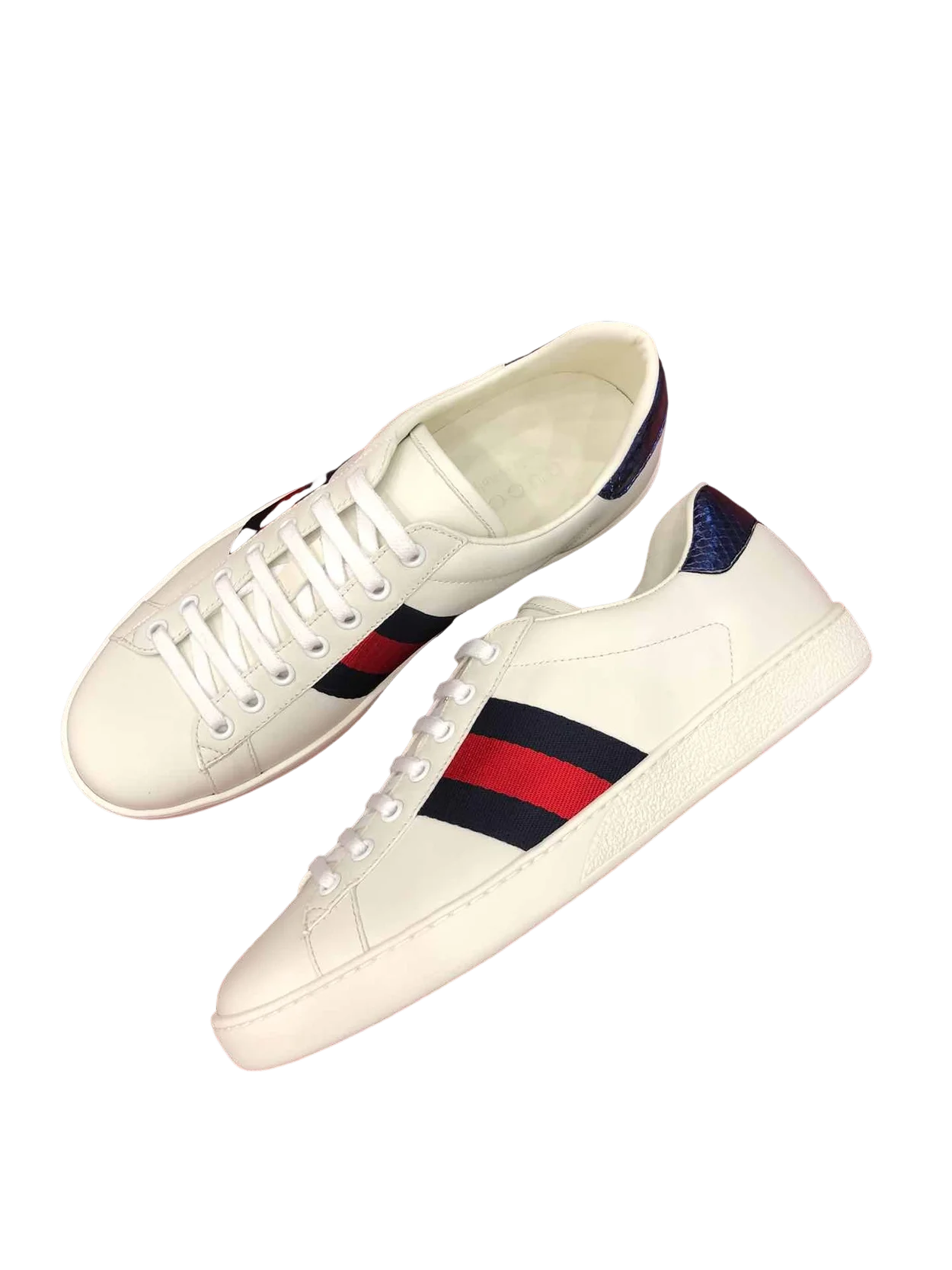 구찌 에이스 블루 스니커즈