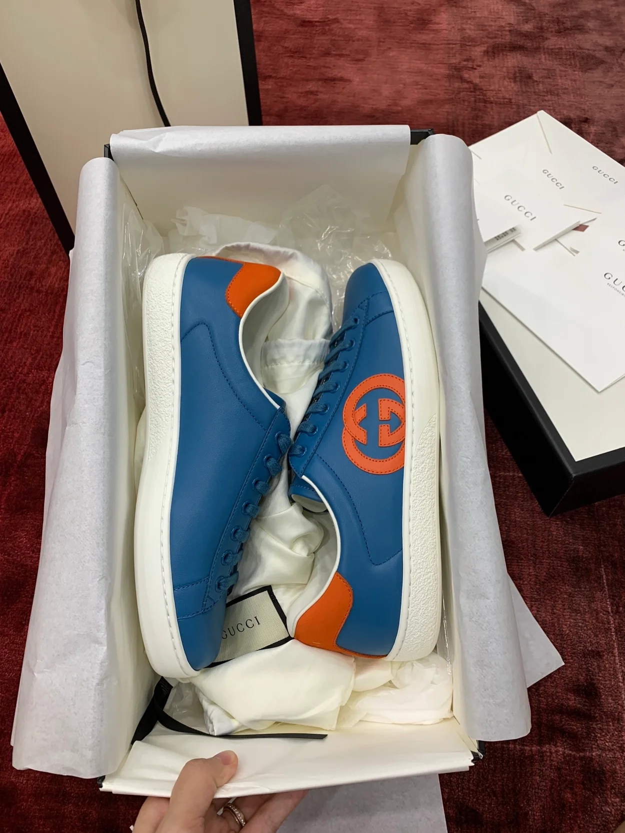 구찌 에이스 인터로킹 GG Teal 스니커즈