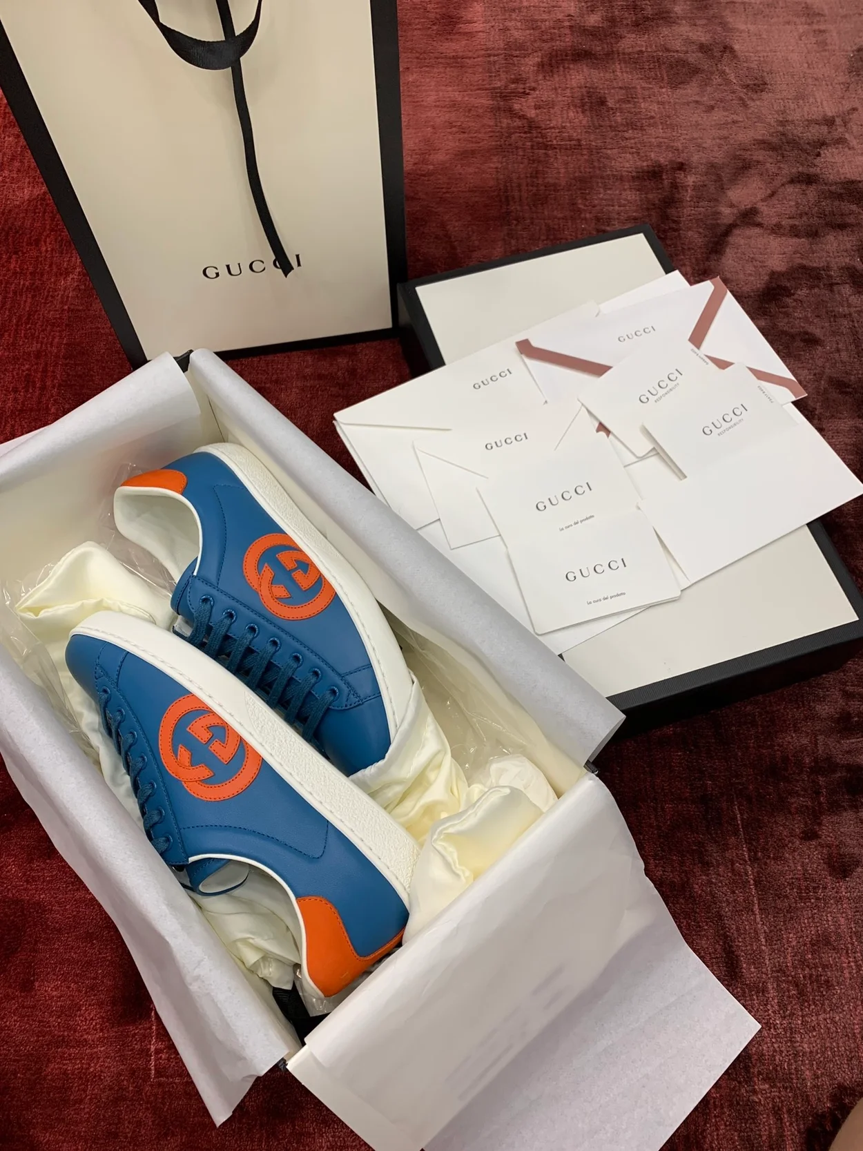 구찌 에이스 인터로킹 GG Teal 스니커즈