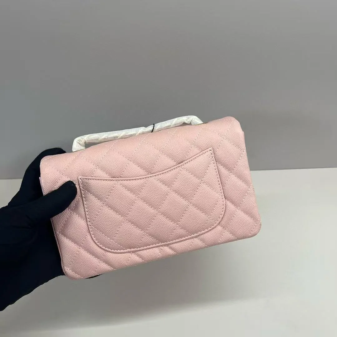 샤넬 클래식 미니 캐비어 핑크 골드