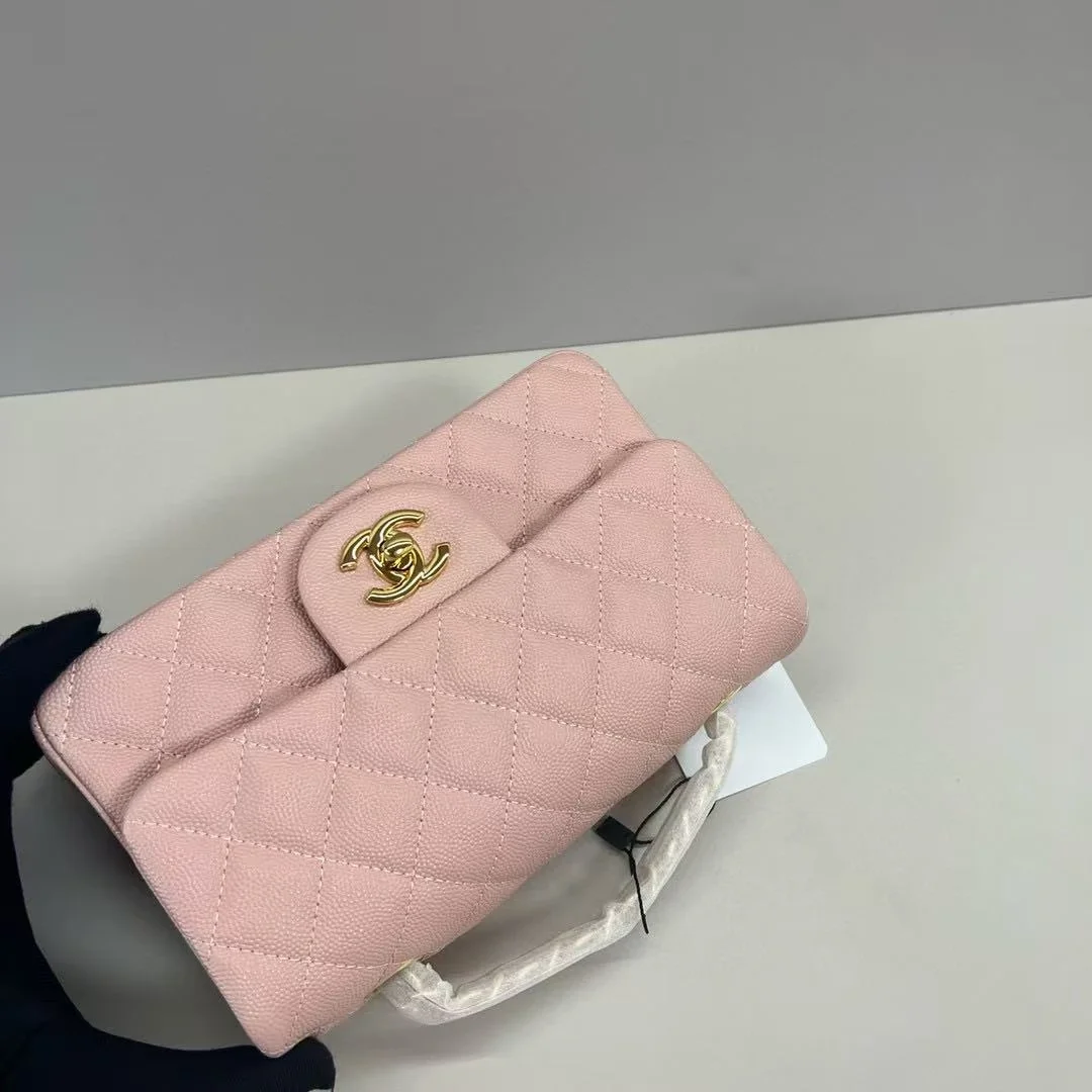 샤넬 클래식 미니 캐비어 핑크 골드