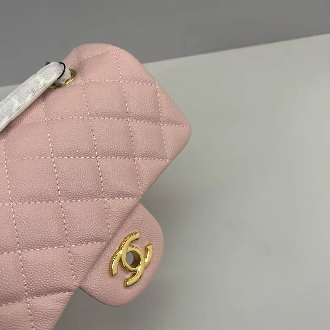 샤넬 클래식 미니 캐비어 핑크 골드