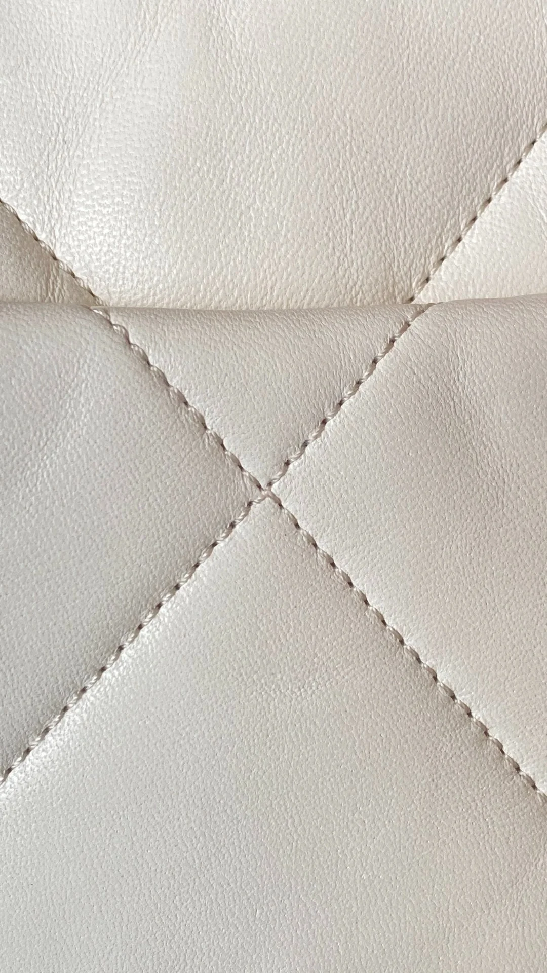 샤넬 19백 미디움 램스킨 화이트 골드