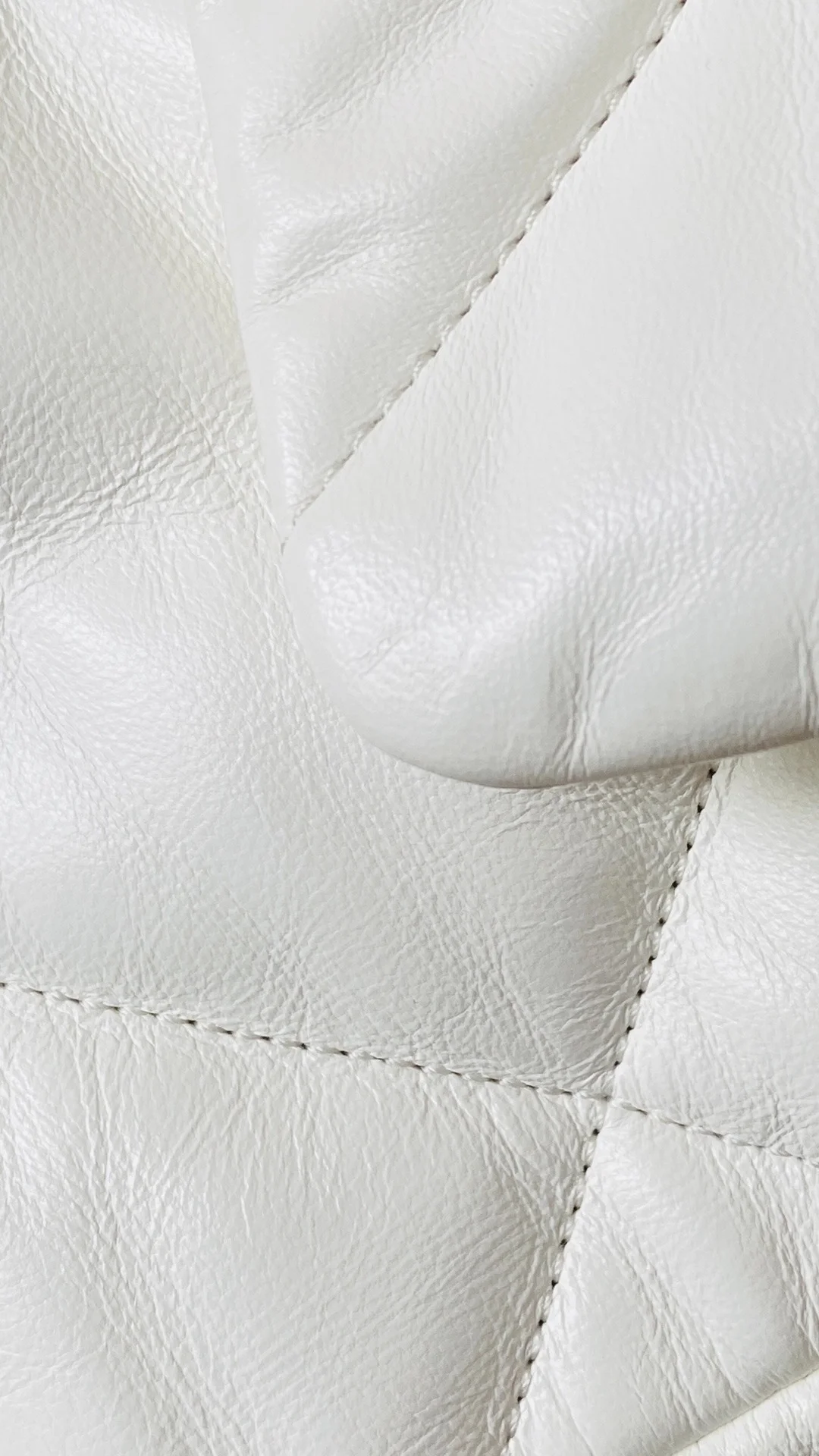 샤넬 19백 미디움 램스킨 화이트 실버