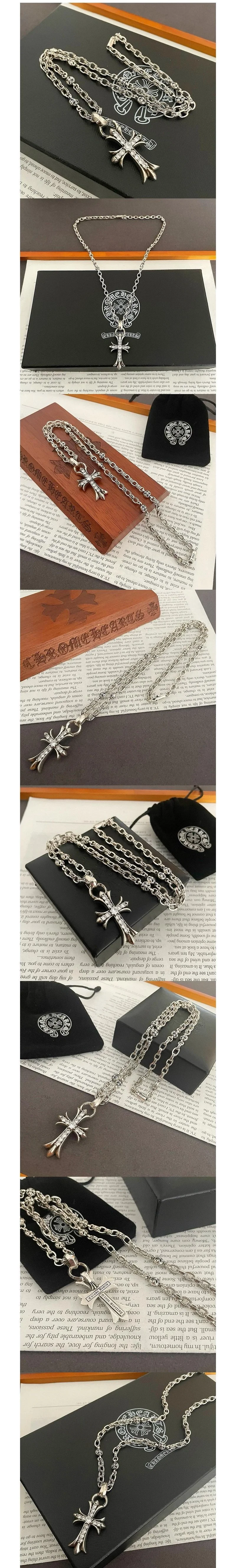 크롬하츠 풀 파베 팬던트 목걸이