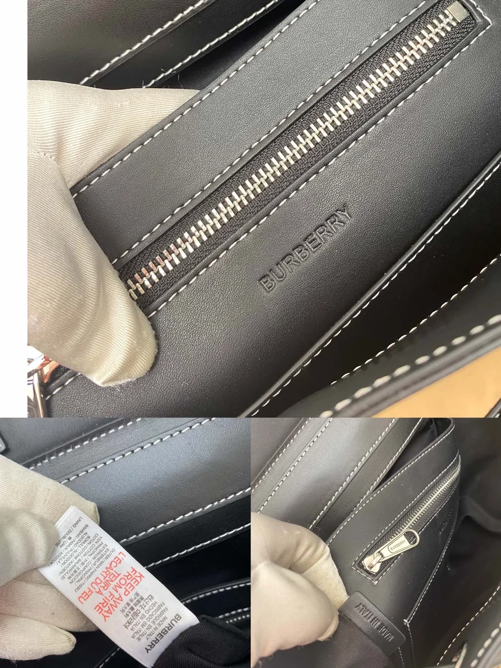 버버리 체크 프린트 더블 버클 백팩