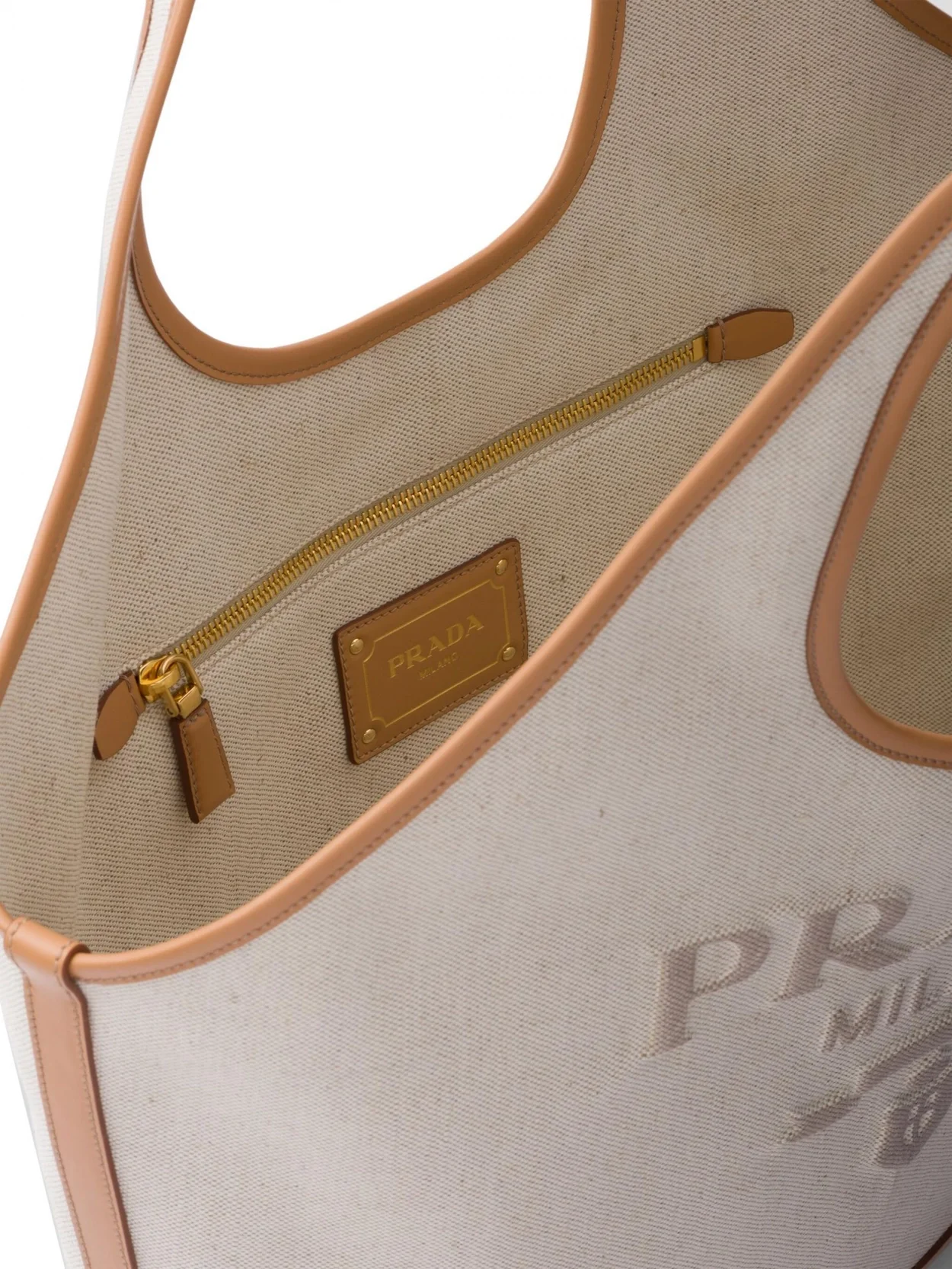 프라다 리넨 레더 라지 버클백