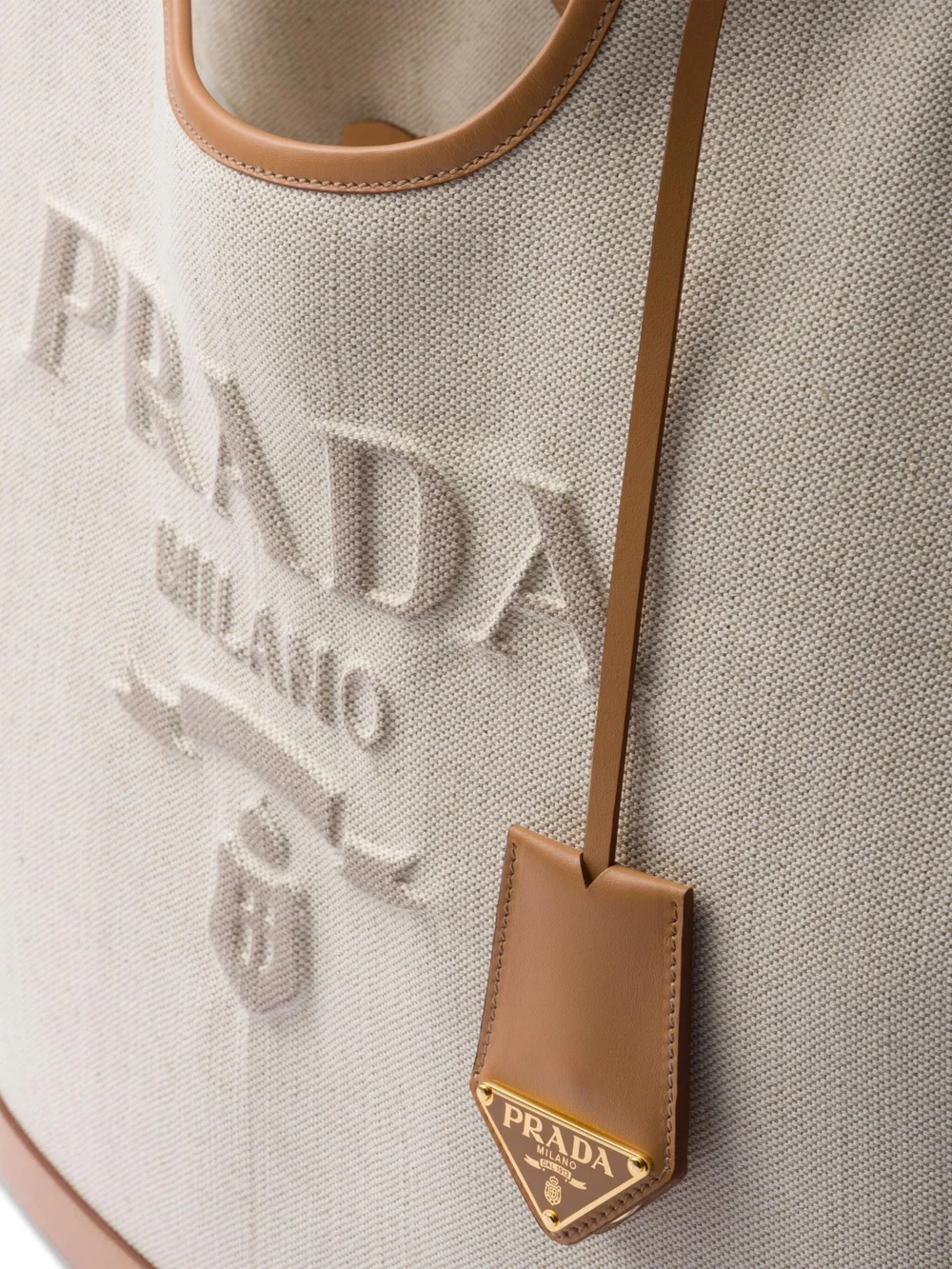 프라다 리넨 레더 라지 버클백