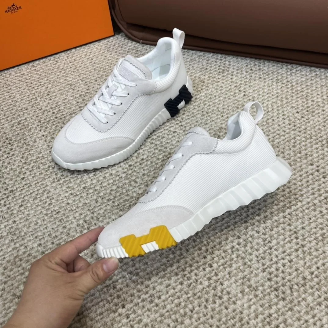 에르메스 바운싱 메쉬 화이트 스니커즈 옐로우 블랙