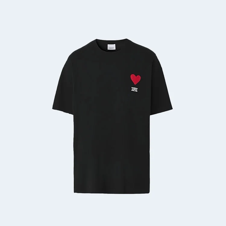 버버리 그래픽 로고 코튼 반팔 티셔츠 블랙