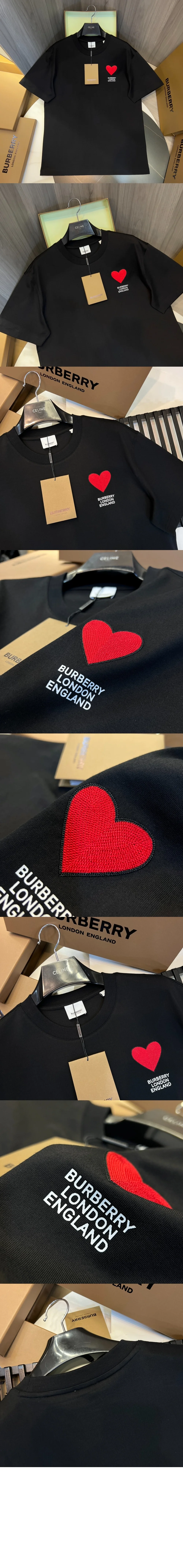 버버리 그래픽 로고 코튼 반팔 티셔츠 블랙