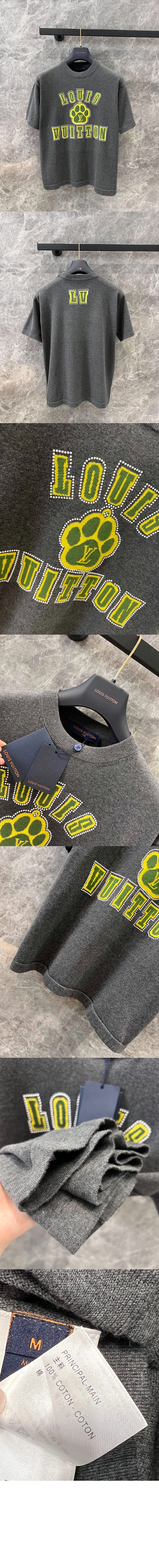 루이비통 엠벨리시드 쇼트 슬리브드 코튼 크루넥 1AGJSB