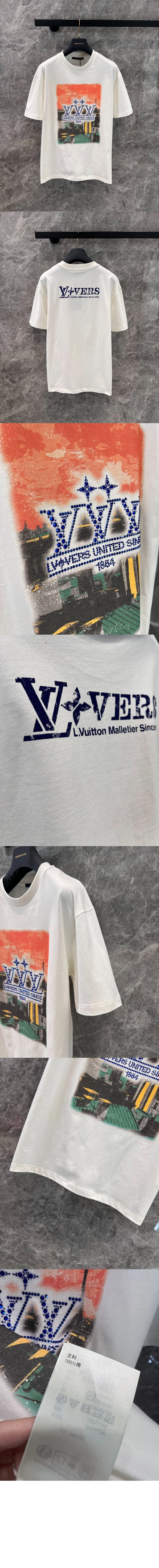 루이비통 엠벨리시드 그래픽 코튼 티셔츠 1AHCKN