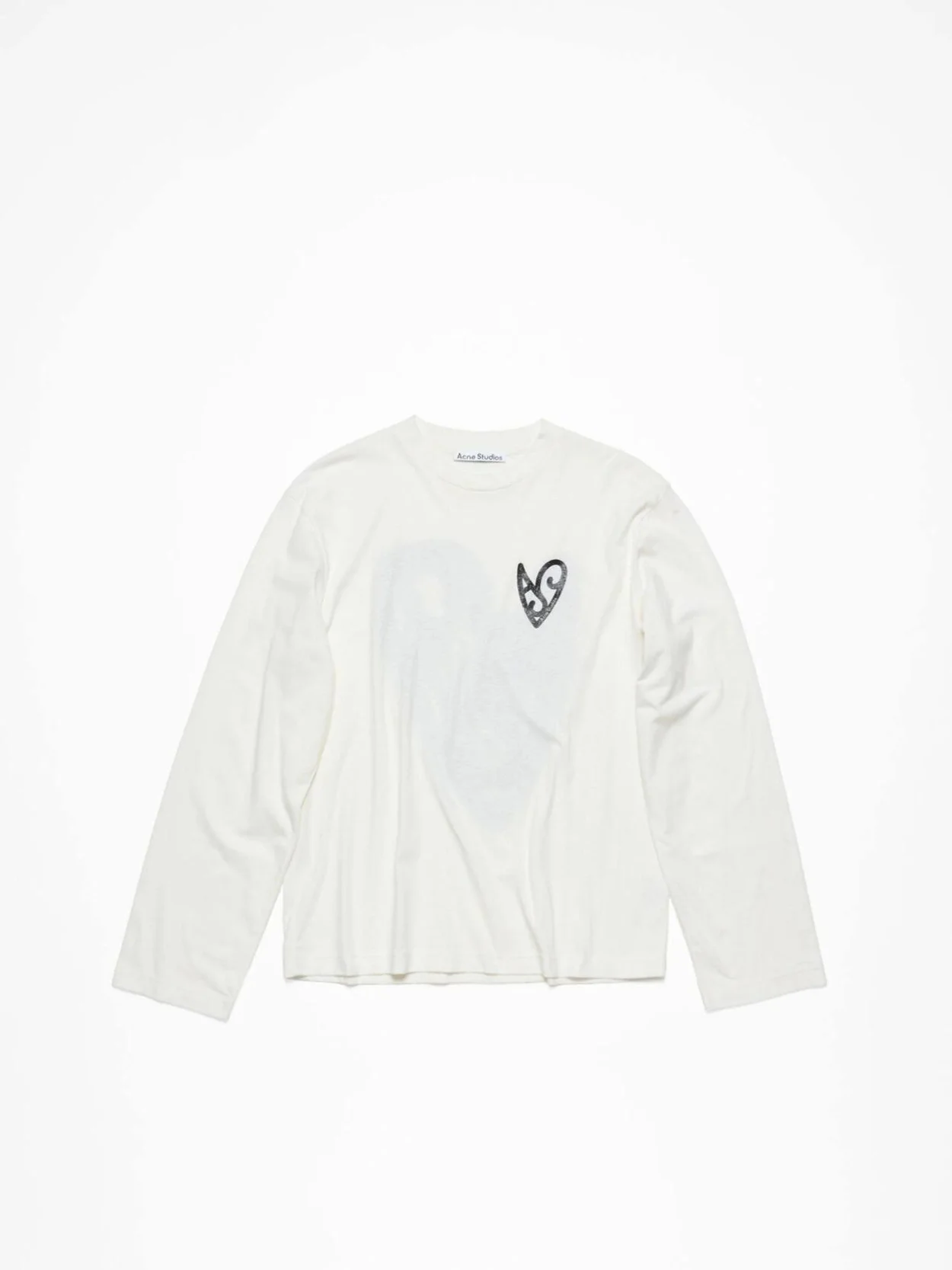 아크네 스튜디오 하트 프린트 로고 롱슬리브 티셔츠