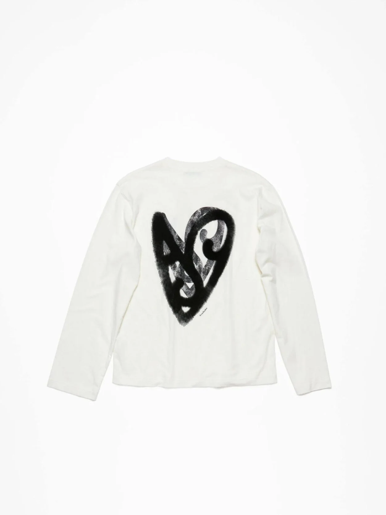 아크네 스튜디오 하트 프린트 로고 롱슬리브 티셔츠