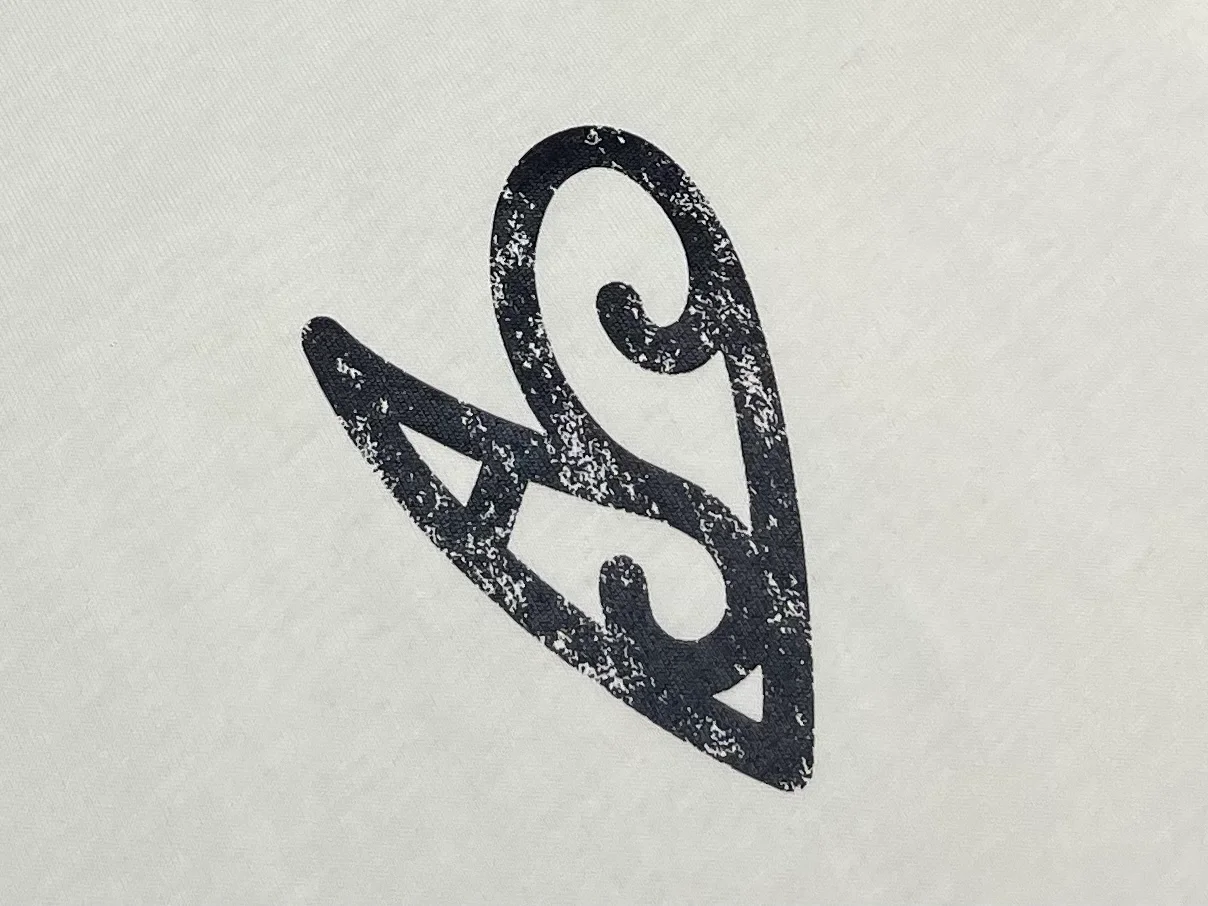 아크네 스튜디오 하트 프린트 로고 롱슬리브 티셔츠