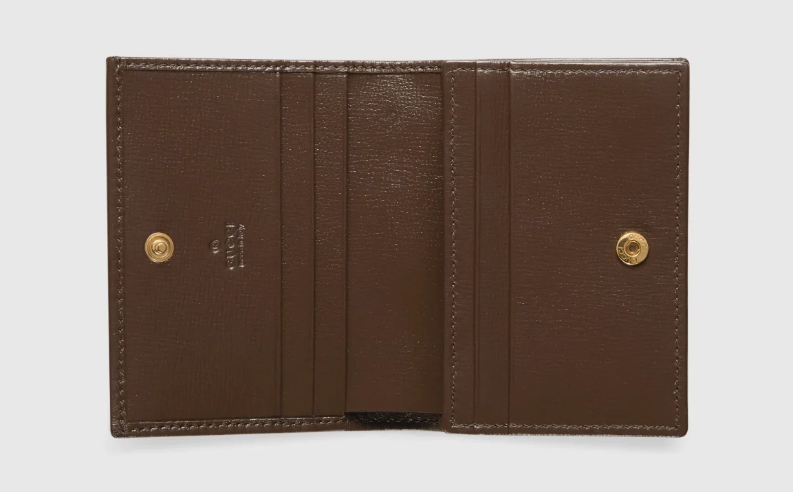 구찌 홀스빗 1955 카드 케이스 지갑 브라운