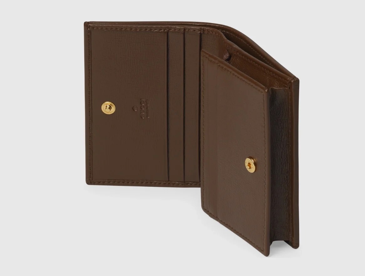 구찌 홀스빗 1955 카드 케이스 지갑 브라운