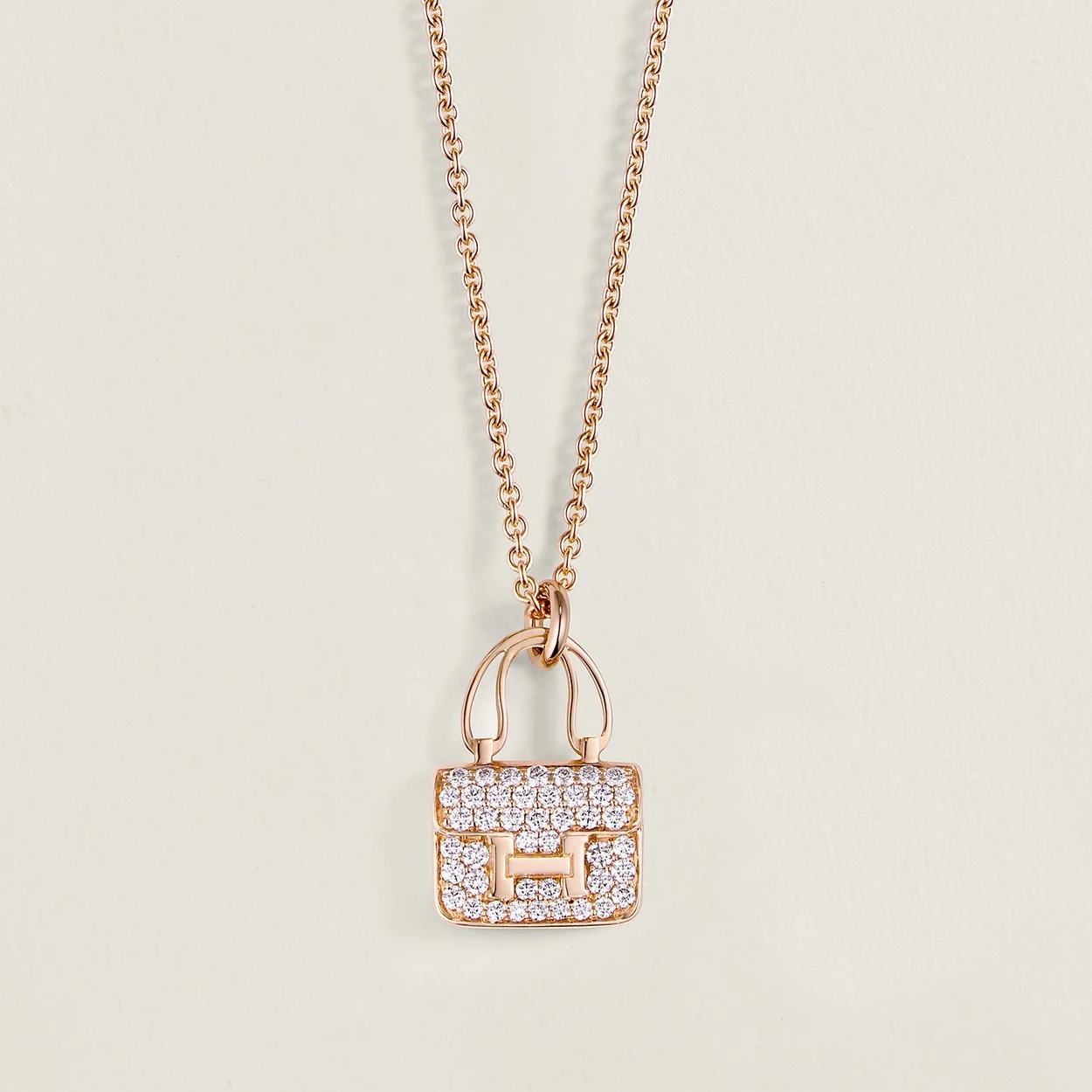 에르메스 아뮬렛 콘스탠스 로즈 골드 펜던트