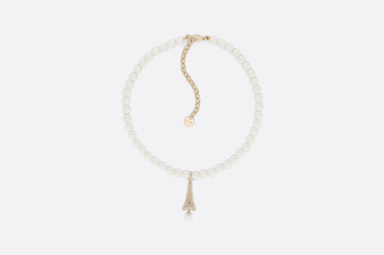 디올 플랜 드 파리 초커 화이트 펄 목걸이