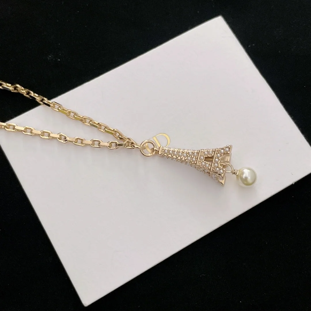 디올 플랜 드 파리 골드 피니시 목걸이