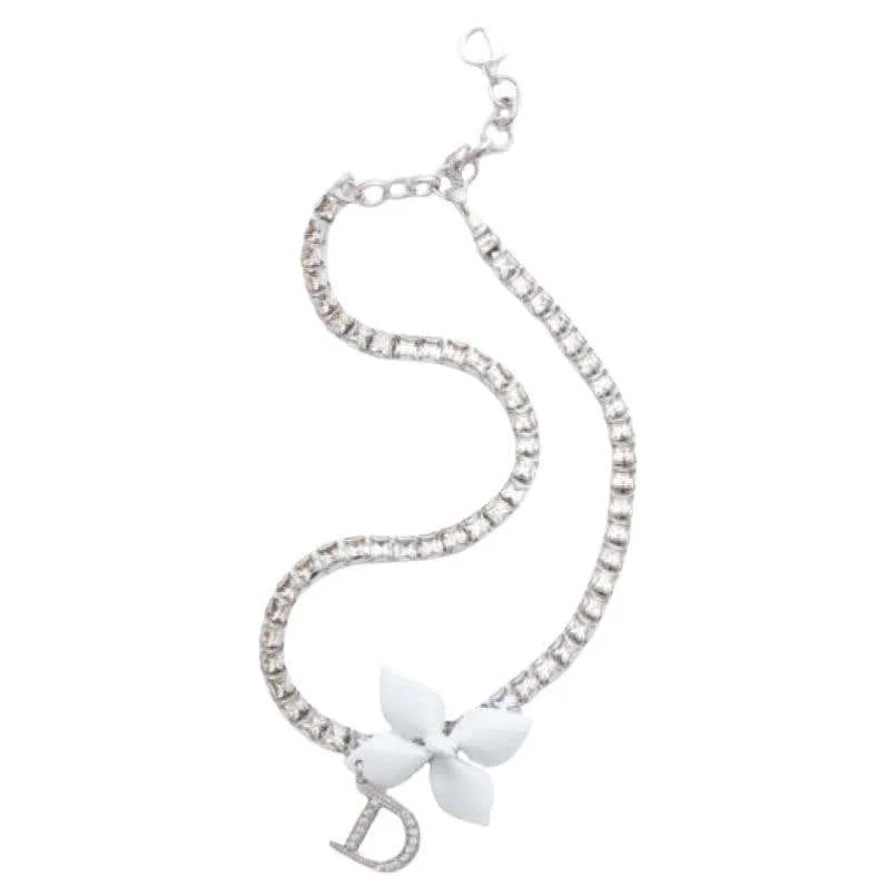 디올 라인스톤 초커 목걸이