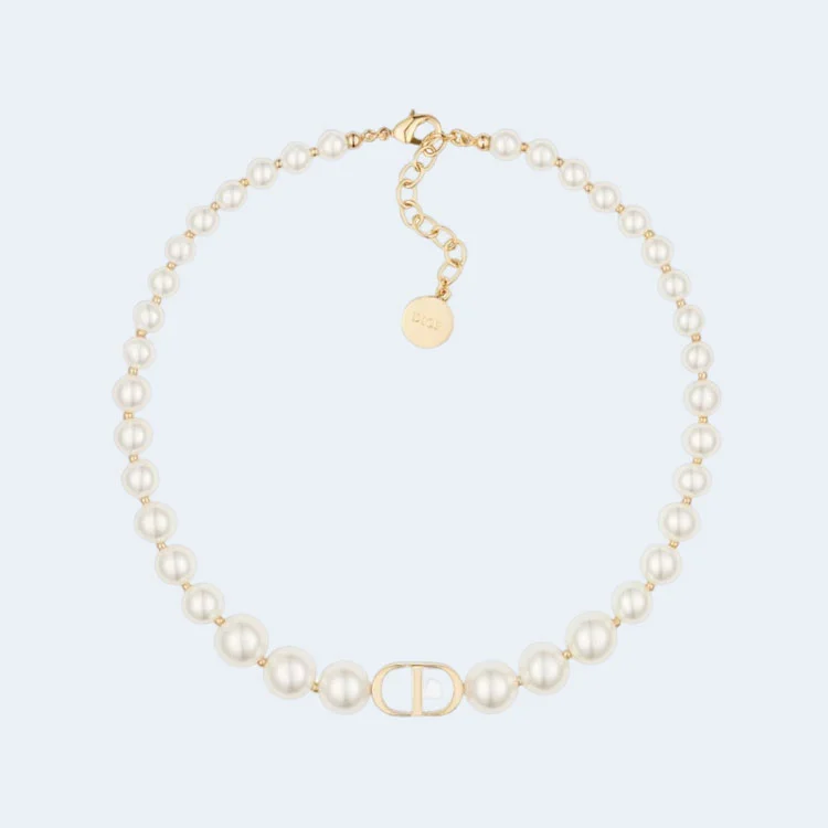 디올 30 몽케뉴 초커 화이트 펄 목걸이