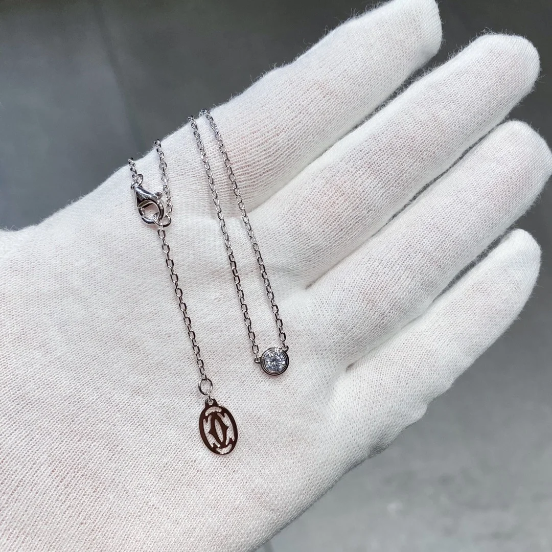 까르띠에 다무르 화이트 골드 다이아몬드 목걸이 B7215900