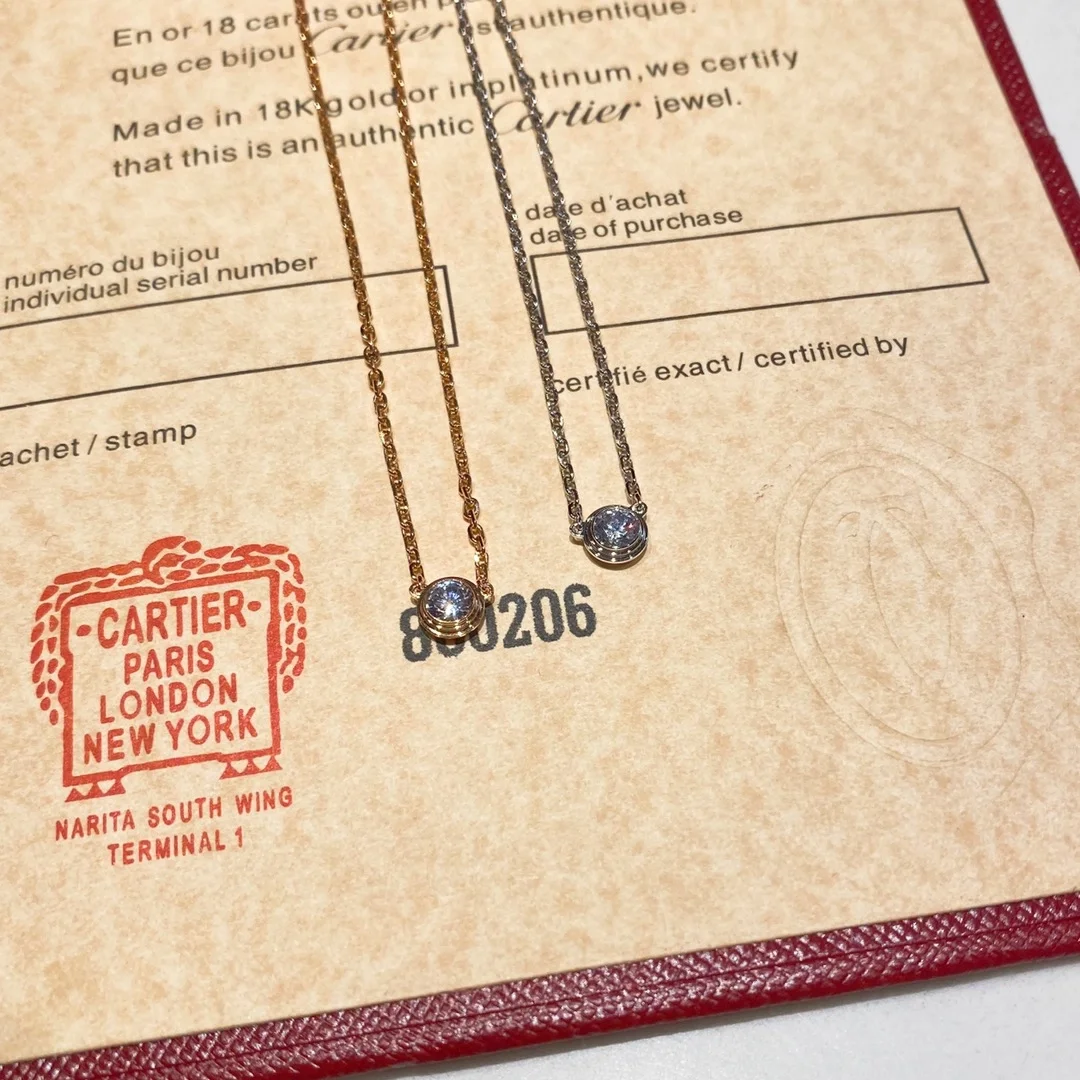 까르띠에 다무르 화이트 골드 다이아몬드 목걸이 B7215900
