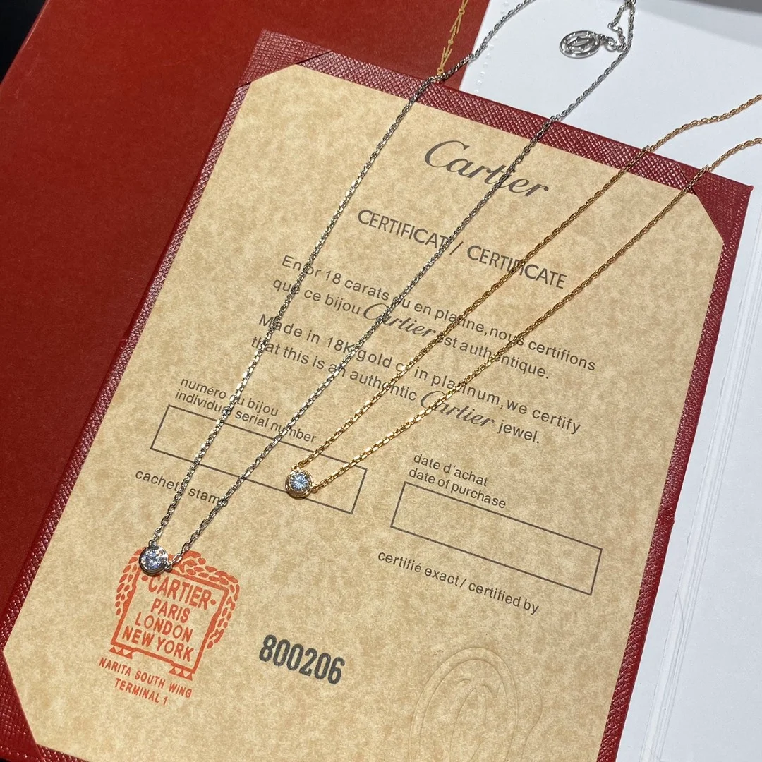까르띠에 다무르 화이트 골드 다이아몬드 목걸이 B7215900