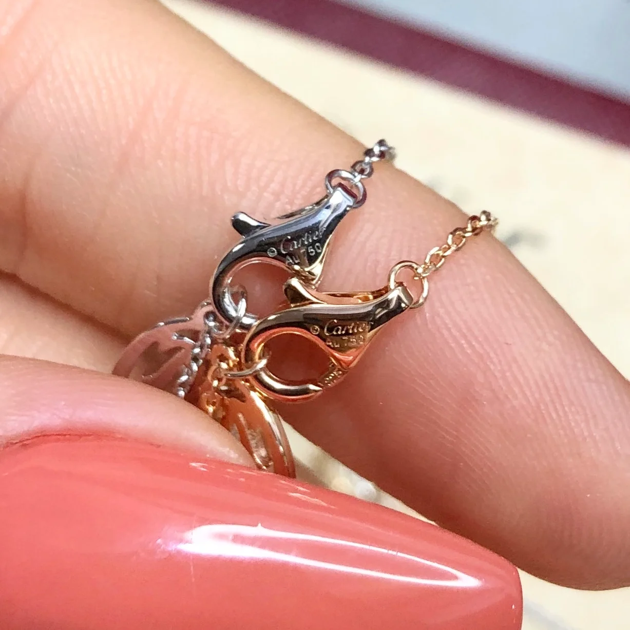 까르띠에 C 드 핑크 골드 목걸이 B7059000