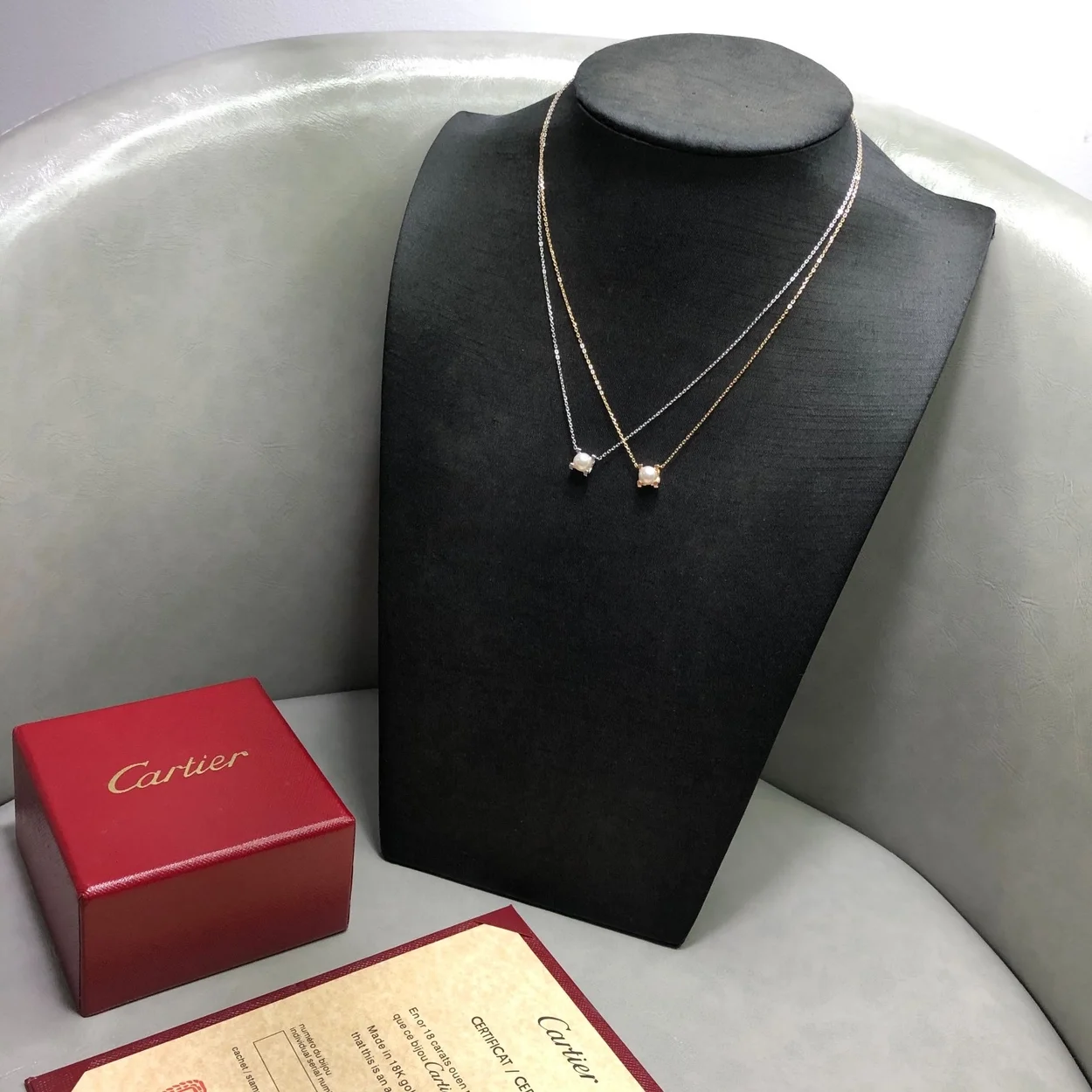 까르띠에 C 드 핑크 골드 목걸이 B7059000