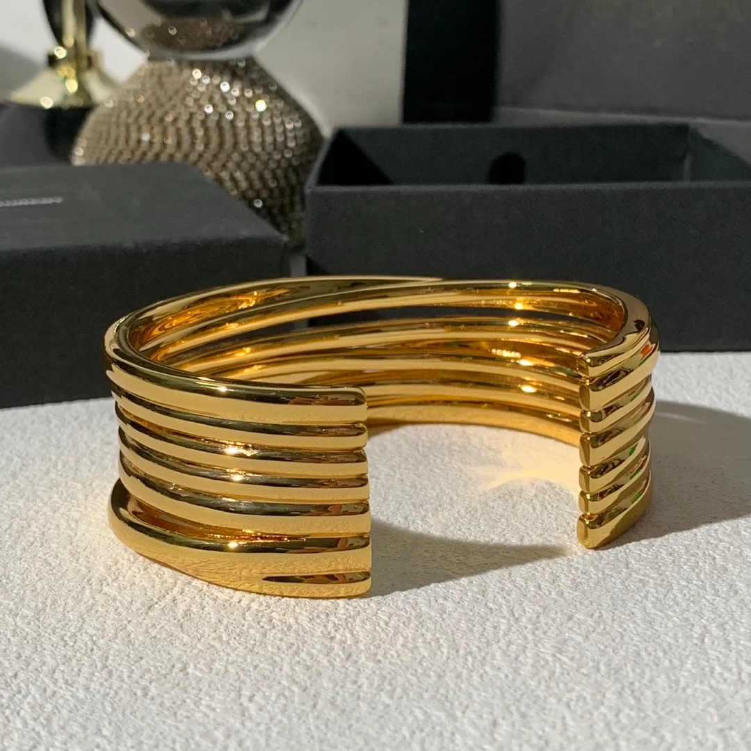 생로랑 메탈 멀티 와이어 커프 팔찌