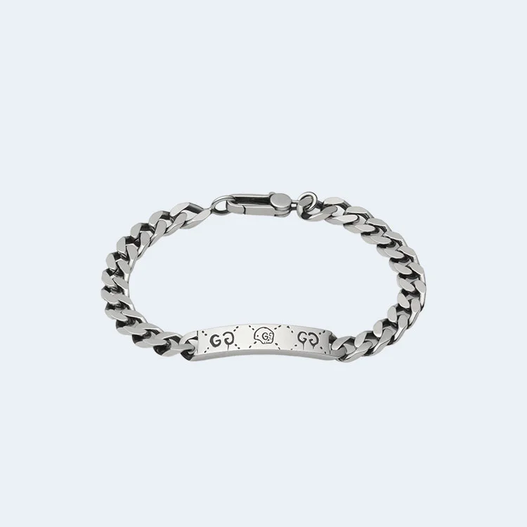 구찌 고스트 실버 체인 팔찌