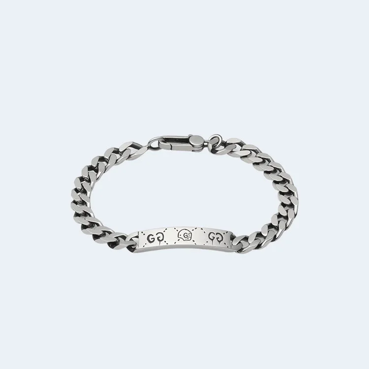 구찌 고스트 실버 체인 팔찌