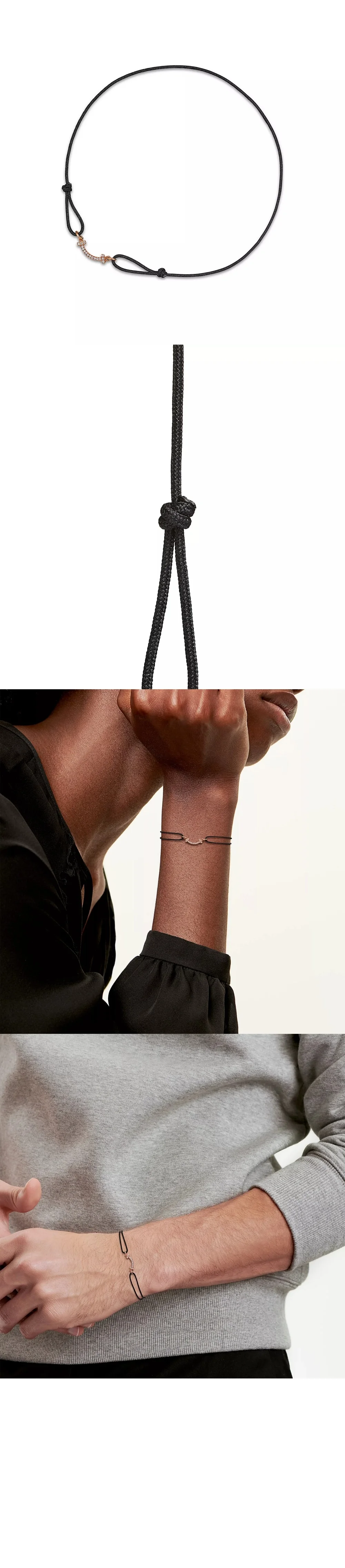 티파니 앤 코 스마일 18K 로즈 골드 다이아 팔찌