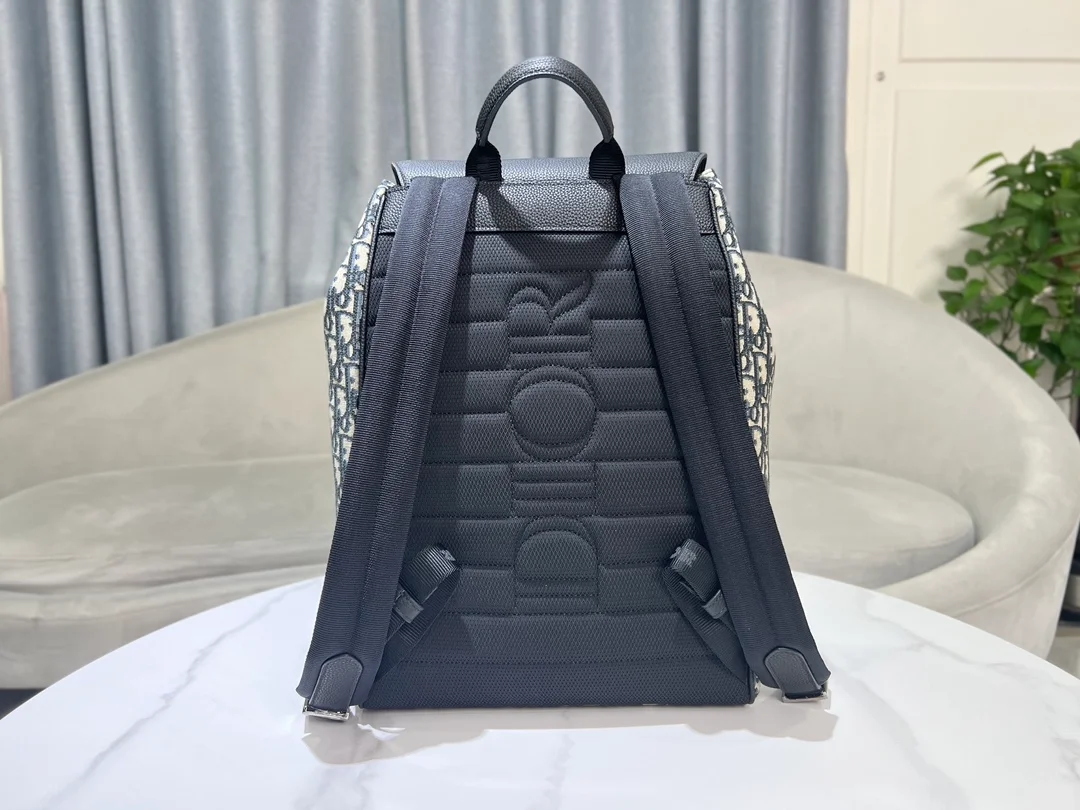 디올 saddle 베이지 블랙 오블리크 자카드 백팩