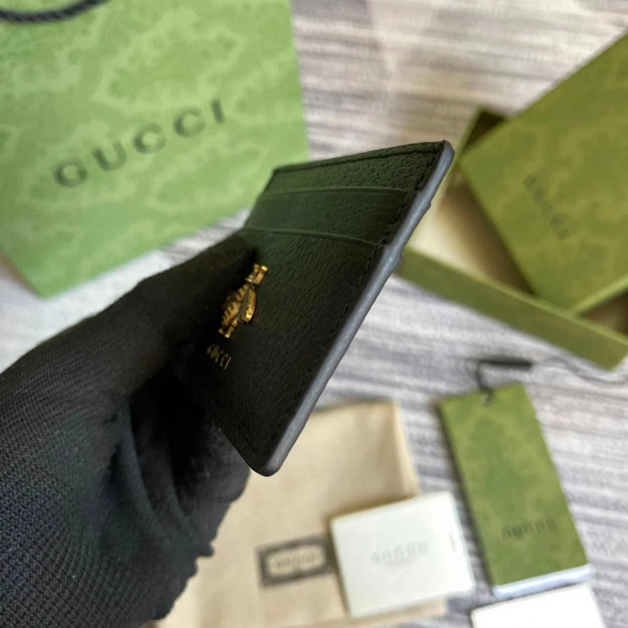 구찌 애니멀리에 레더 카드 지갑