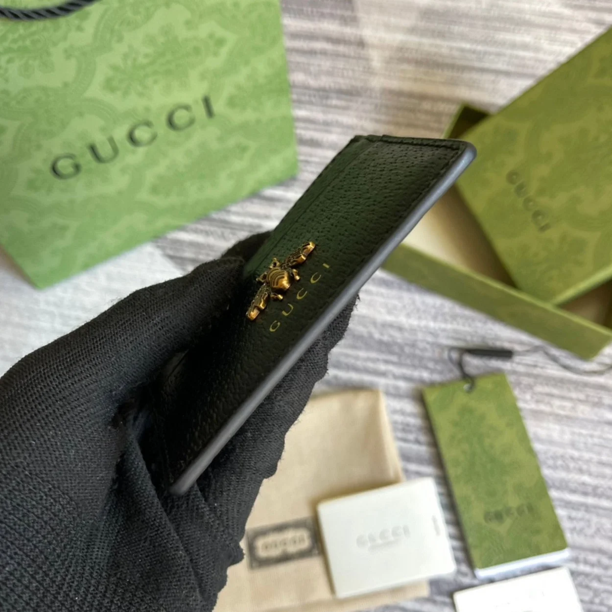 구찌 애니멀리에 레더 카드 지갑