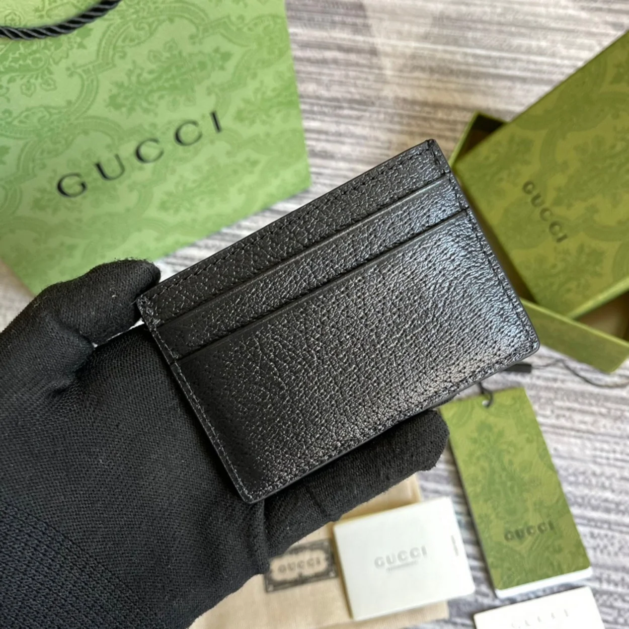 구찌 애니멀리에 레더 카드 지갑