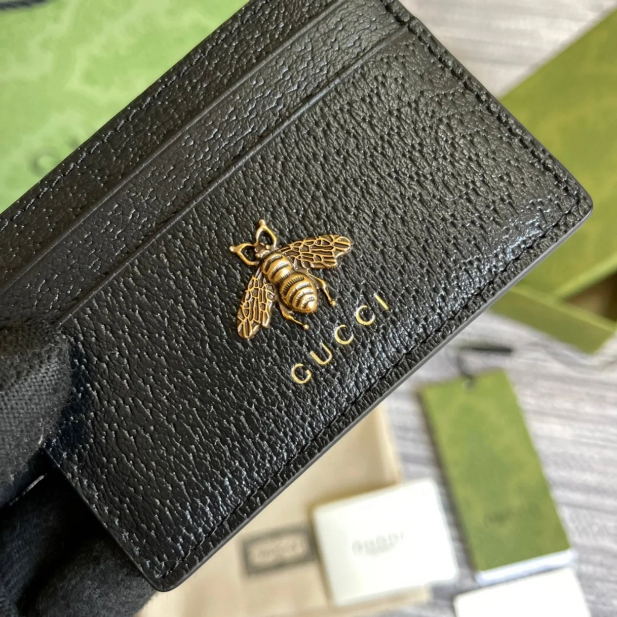 구찌 애니멀리에 레더 카드 지갑