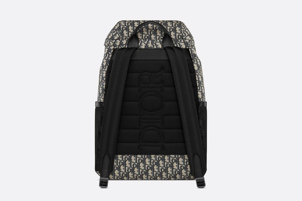 디올 Dior 8 플랩 베이지 오블리크 자카드 백팩