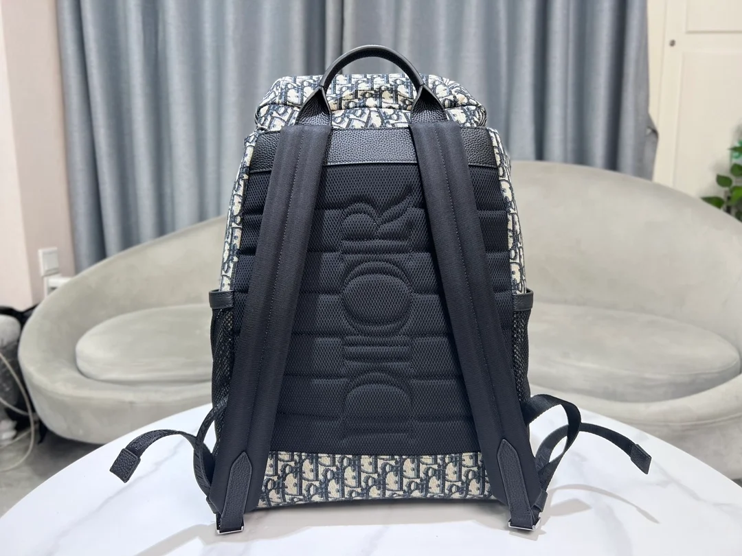 디올 Dior 8 플랩 베이지 오블리크 자카드 백팩